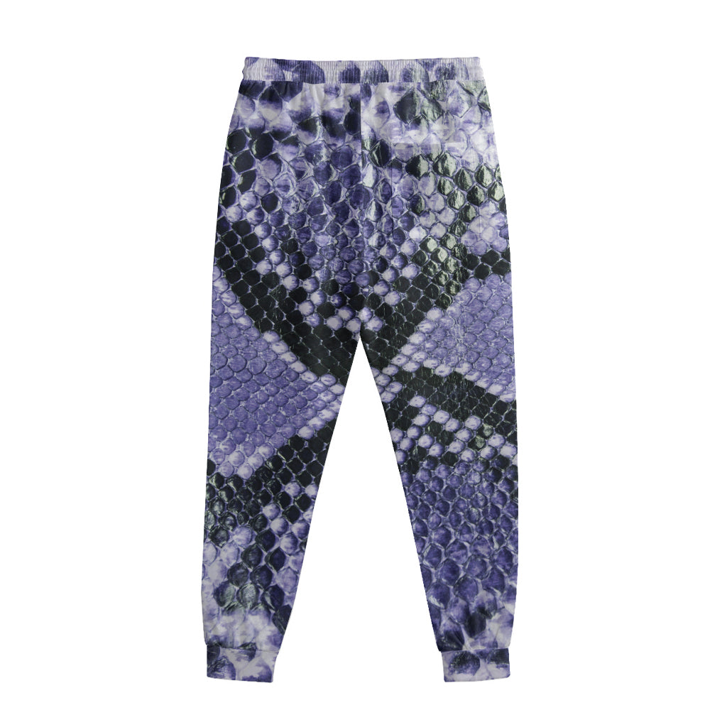 Blue And Black Snakeskin Print Sweatpants