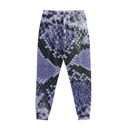 Blue And Black Snakeskin Print Sweatpants