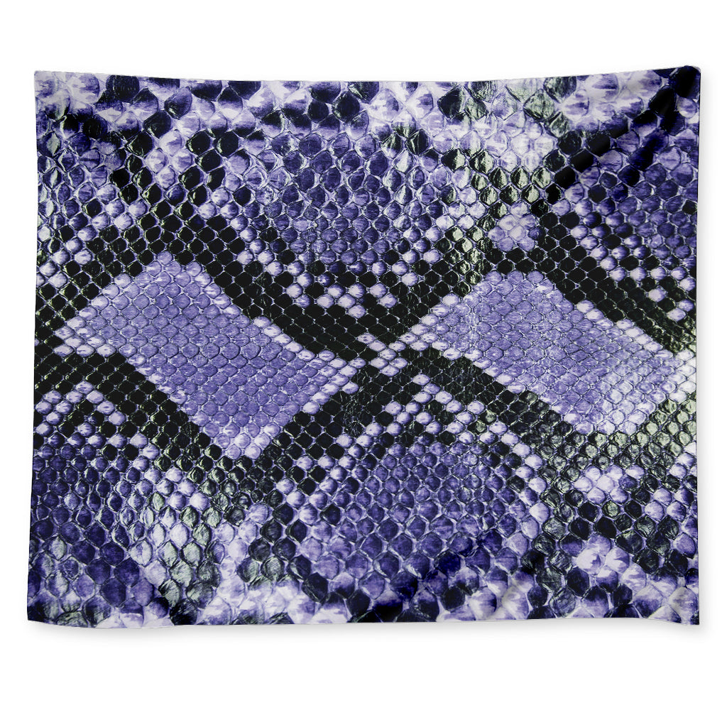 Blue And Black Snakeskin Print Tapestry