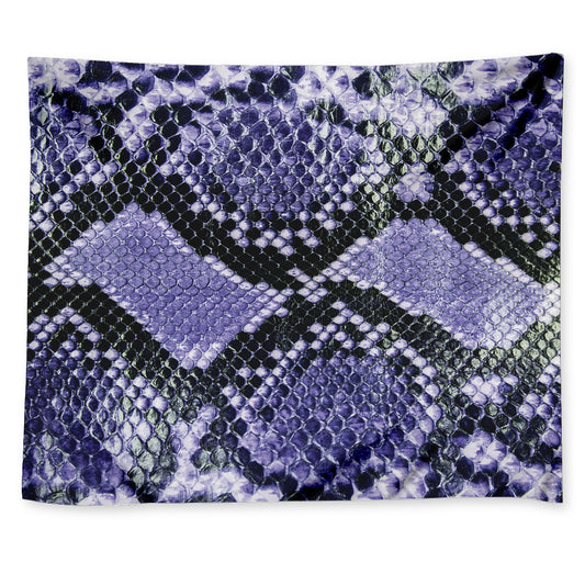 Blue And Black Snakeskin Print Tapestry