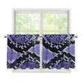 Blue And Black Snakeskin Print Tier Curtains