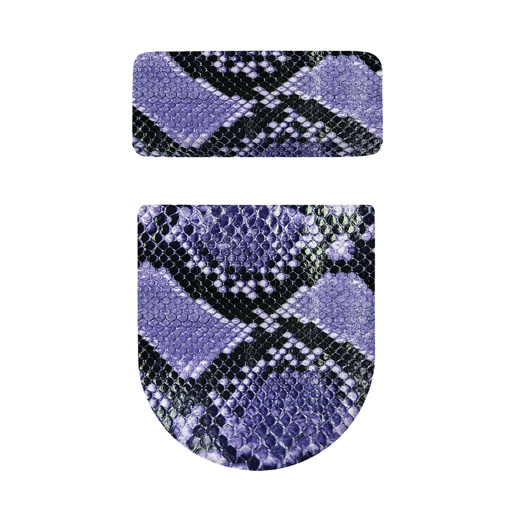 Blue And Black Snakeskin Print Toilet Lid And Tank Cover Set