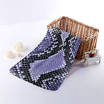 Blue And Black Snakeskin Print Towel