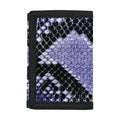 Blue And Black Snakeskin Print Trifold Wallet