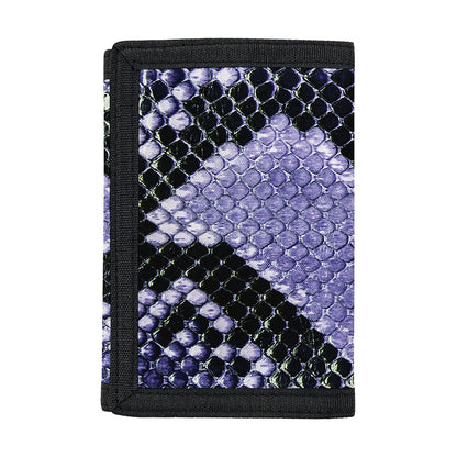 Blue And Black Snakeskin Print Trifold Wallet