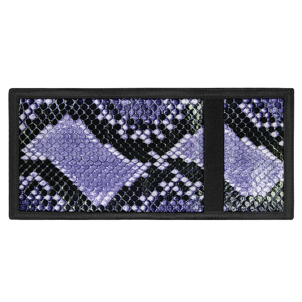 Blue And Black Snakeskin Print Trifold Wallet
