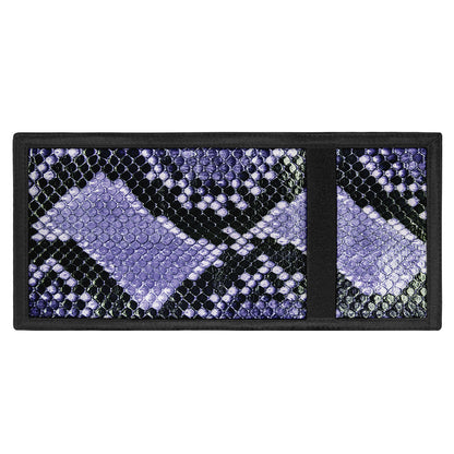 Blue And Black Snakeskin Print Trifold Wallet