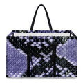 Blue And Black Snakeskin Print Utility Tote Bag