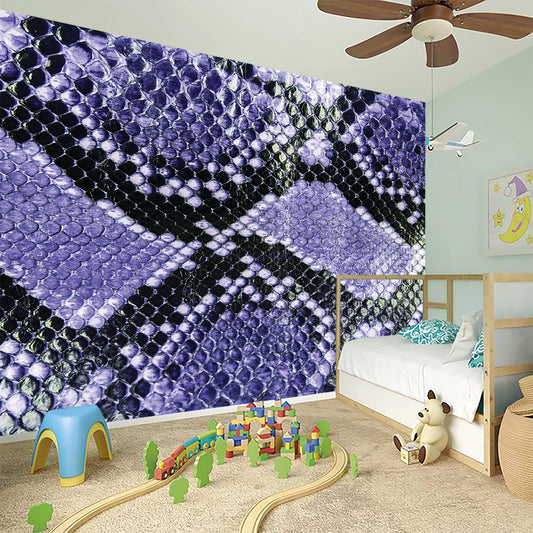 Blue And Black Snakeskin Print Wall Sticker