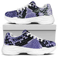 Blue And Black Snakeskin Print White Chunky Shoes