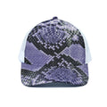 Blue And Black Snakeskin Print White Mesh Trucker Hat