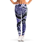 Blue And Black Snakeskin Print Women's Leggings