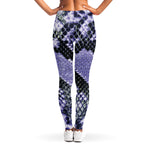 Blue And Black Snakeskin Print Women's Leggings