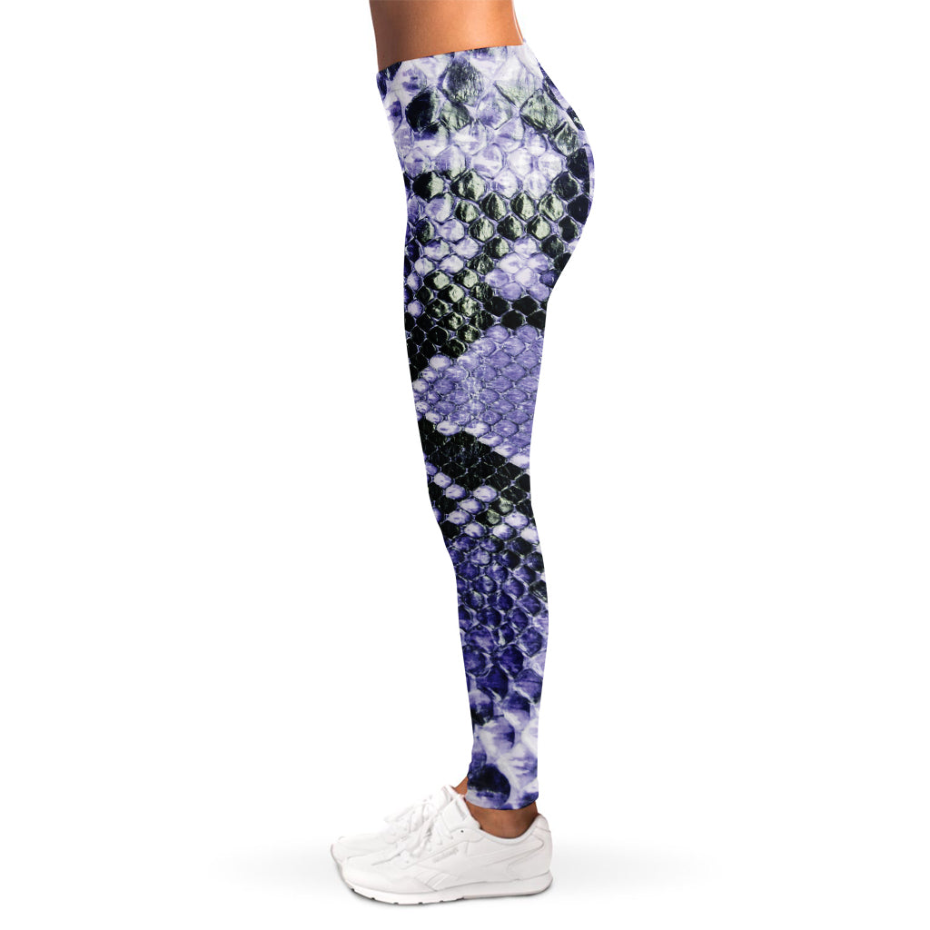 Blue And Black Snakeskin Print Women's Leggings