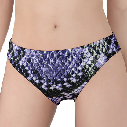 Blue And Black Snakeskin Print Women's Panties