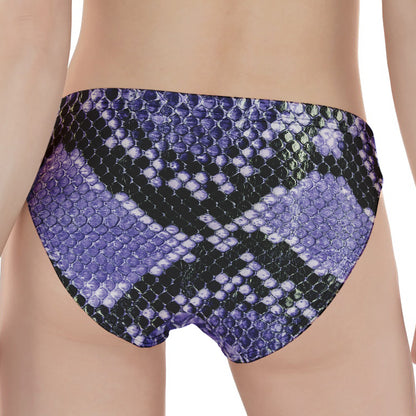 Blue And Black Snakeskin Print Women's Panties