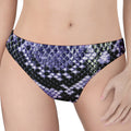 Blue And Black Snakeskin Print Women's Thong