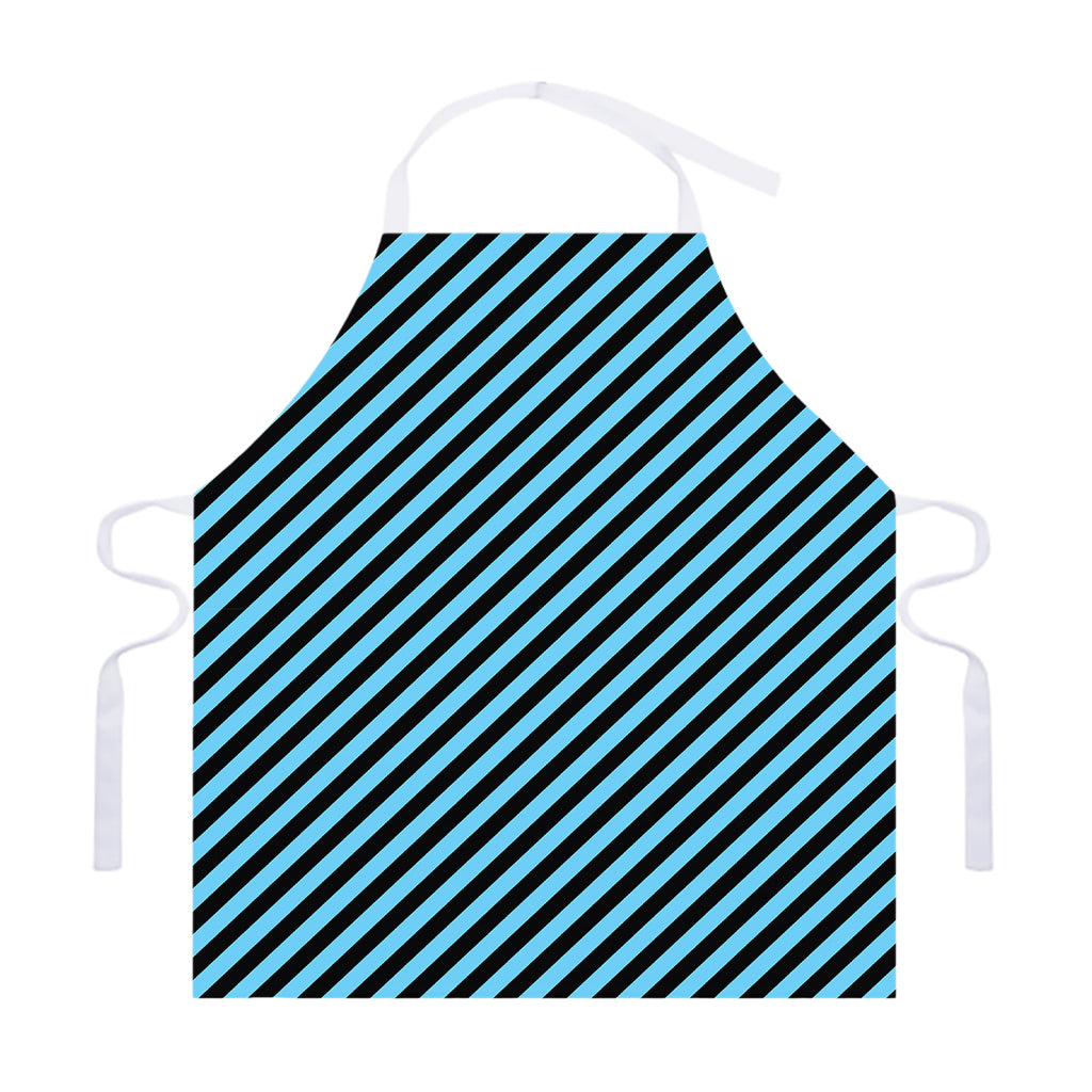 Blue And Black Stripes Pattern Print Adjustable Apron