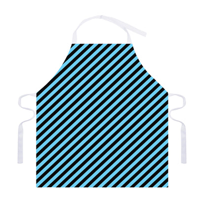 Blue And Black Stripes Pattern Print Adjustable Apron