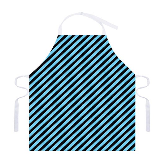 Blue And Black Stripes Pattern Print Adjustable Apron
