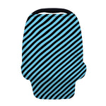 Blue And Black Stripes Pattern Print Baby Seat Cover