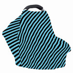 Blue And Black Stripes Pattern Print Baby Seat Cover