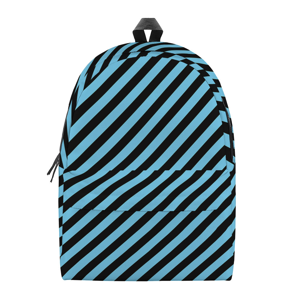 Blue And Black Stripes Pattern Print Backpack