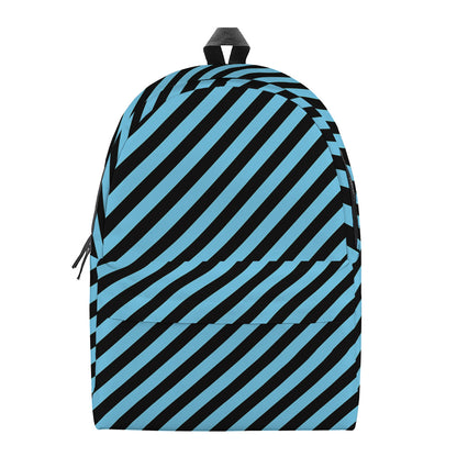 Blue And Black Stripes Pattern Print Backpack