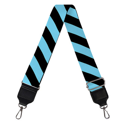 Blue And Black Stripes Pattern Print Bag Strap