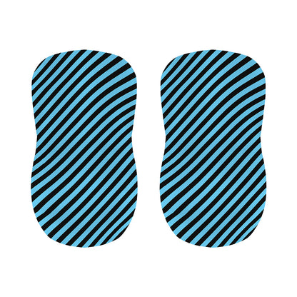 Blue And Black Stripes Pattern Print Bar Stool Covers