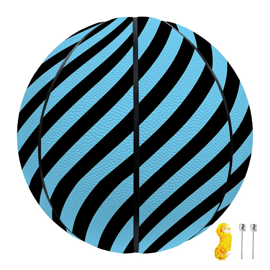 Blue And Black Stripes Pattern Print Basketball