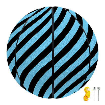 Blue And Black Stripes Pattern Print Basketball