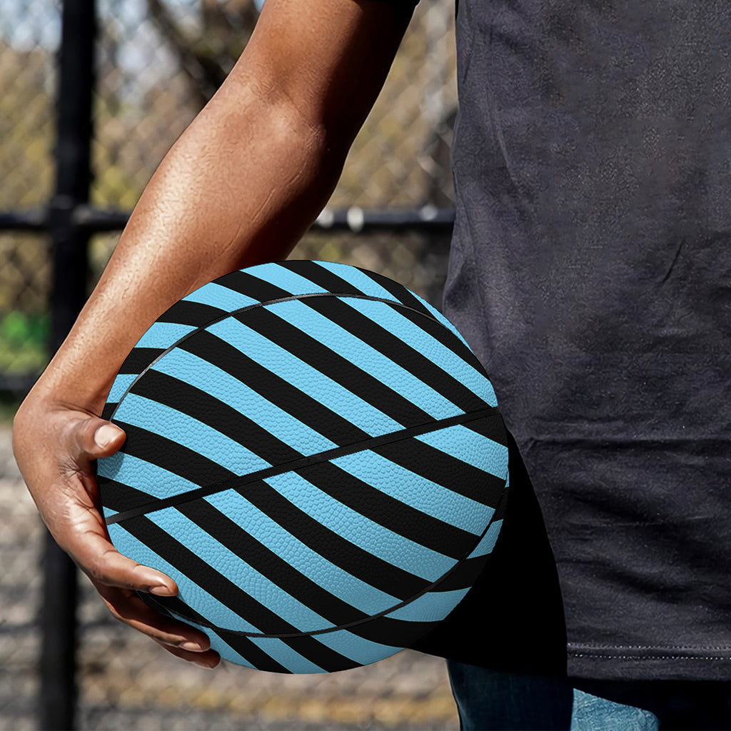 Blue And Black Stripes Pattern Print Basketball