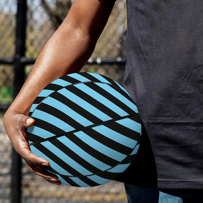 Blue And Black Stripes Pattern Print Basketball