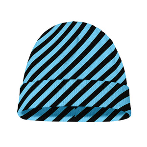 Blue And Black Stripes Pattern Print Beanie