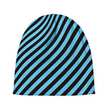 Blue And Black Stripes Pattern Print Beanie