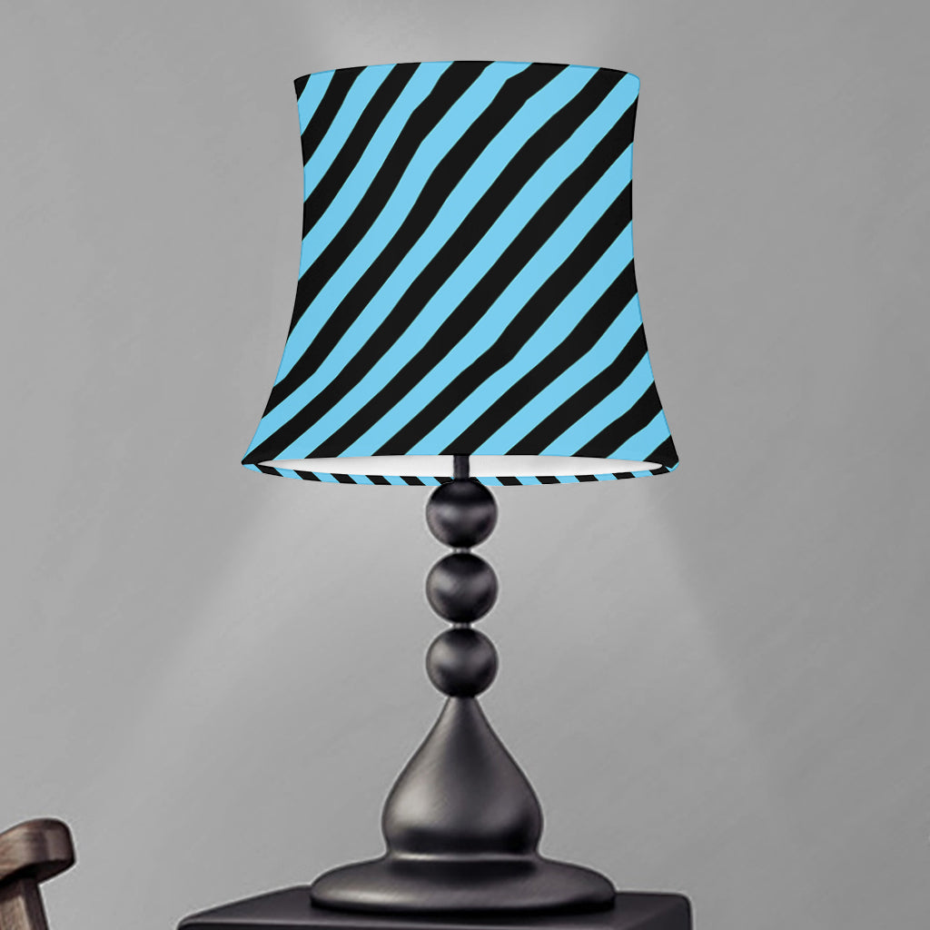 Blue And Black Stripes Pattern Print Bell Lamp Shade