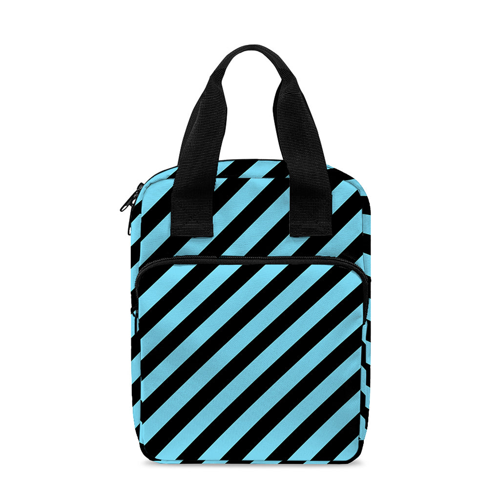 Blue And Black Stripes Pattern Print Bible Tote Bag