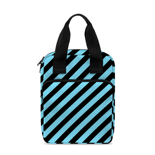 Blue And Black Stripes Pattern Print Bible Tote Bag