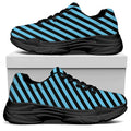 Blue And Black Stripes Pattern Print Black Chunky Shoes