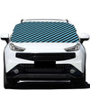 Blue And Black Stripes Pattern Print Car Windshield Snow Cover