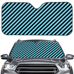 Blue And Black Stripes Pattern Print Car Windshield Sun Shade