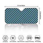 Blue And Black Stripes Pattern Print Car Windshield Sun Shade