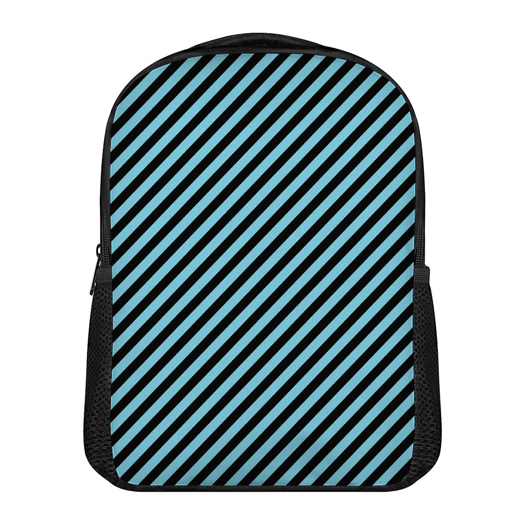 Blue And Black Stripes Pattern Print Casual Backpack