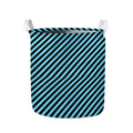 Blue And Black Stripes Pattern Print Collapsible Laundry Basket
