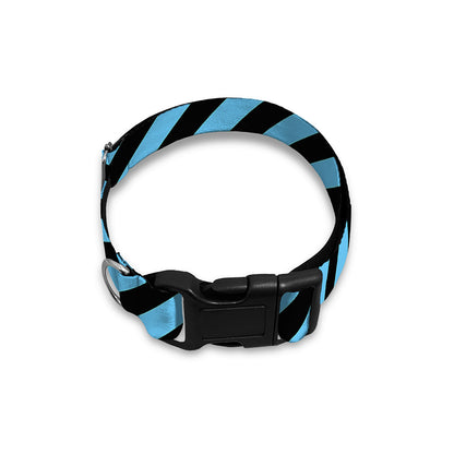 Blue And Black Stripes Pattern Print Dog Collar