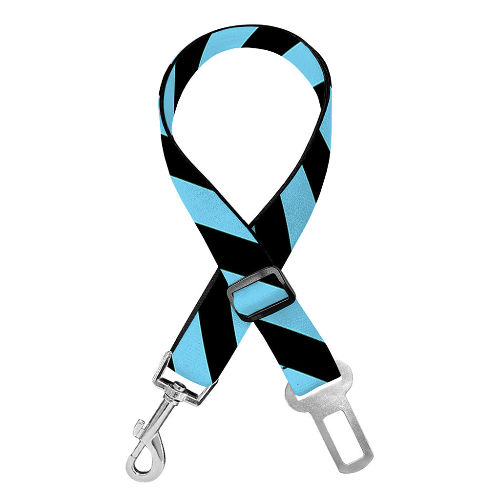 Blue And Black Stripes Pattern Print Dog Seat Belt