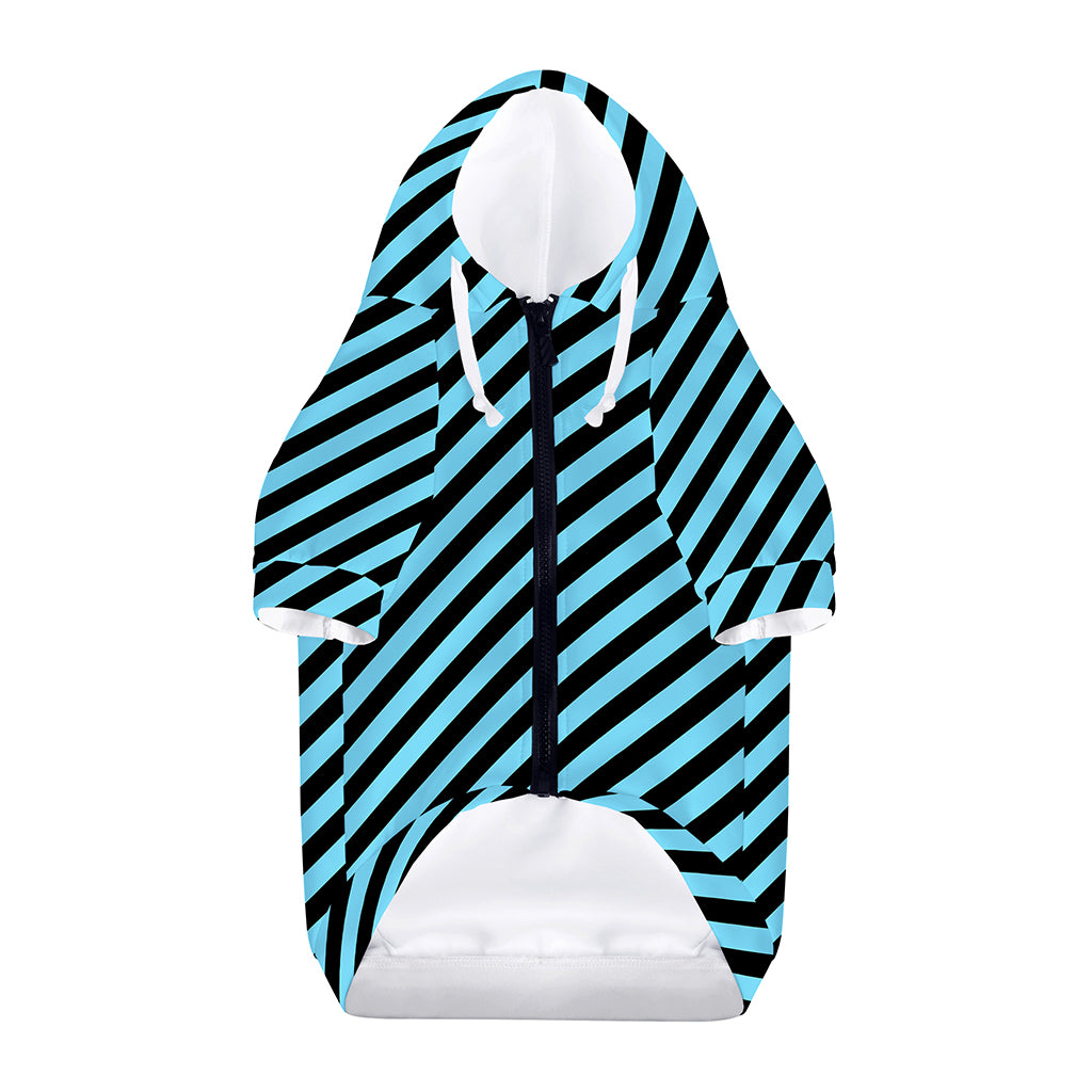 Blue And Black Stripes Pattern Print Dog Zip Up Hoodie