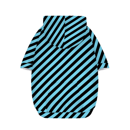 Blue And Black Stripes Pattern Print Dog Zip Up Hoodie