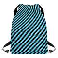Blue And Black Stripes Pattern Print Drawstring Backpack